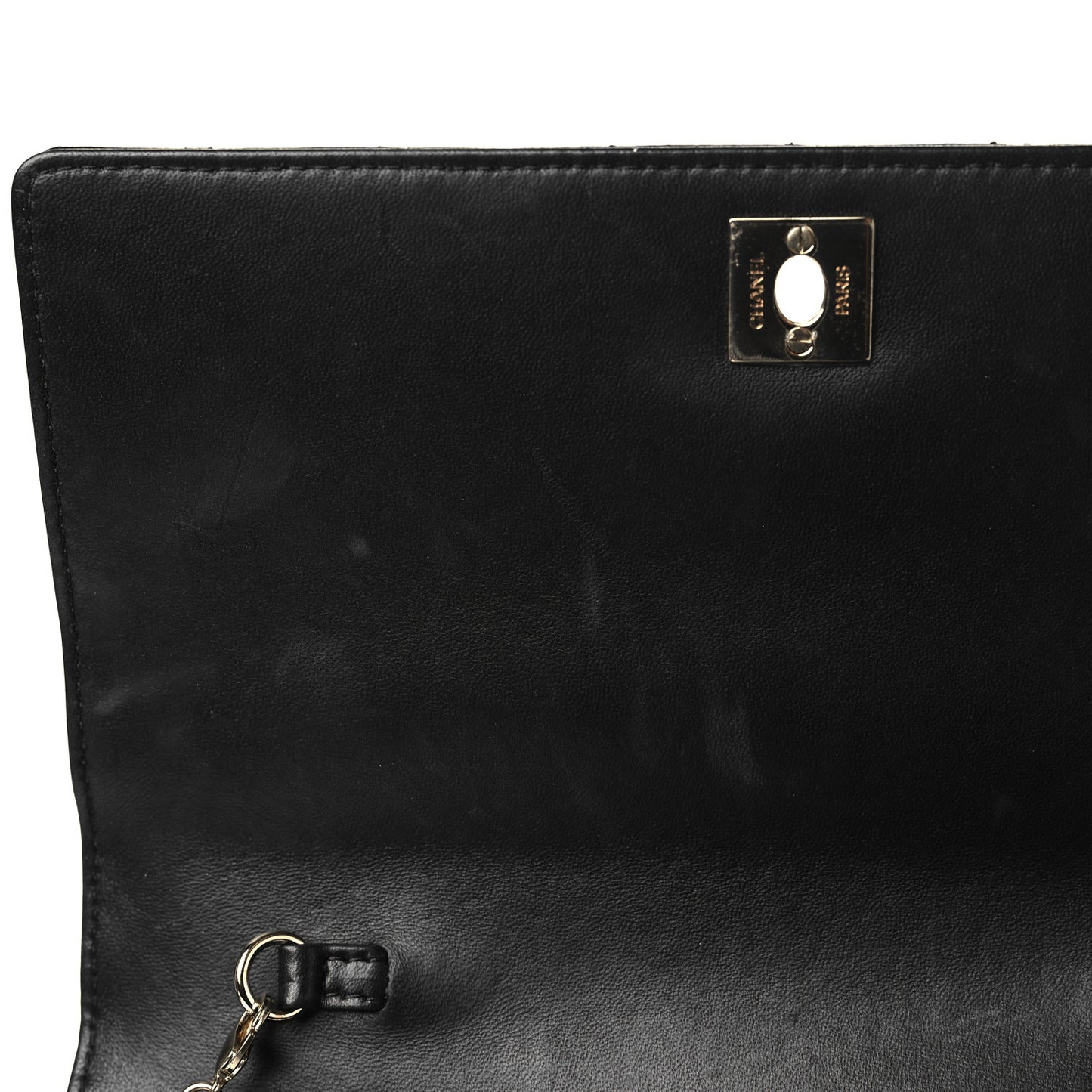 Lambskin Quilted Fantasy Pearl Flap Black