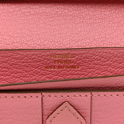 Hermes Chèvre Mysore Bearn Gusset Wallet Rose Confetti 6 of 9