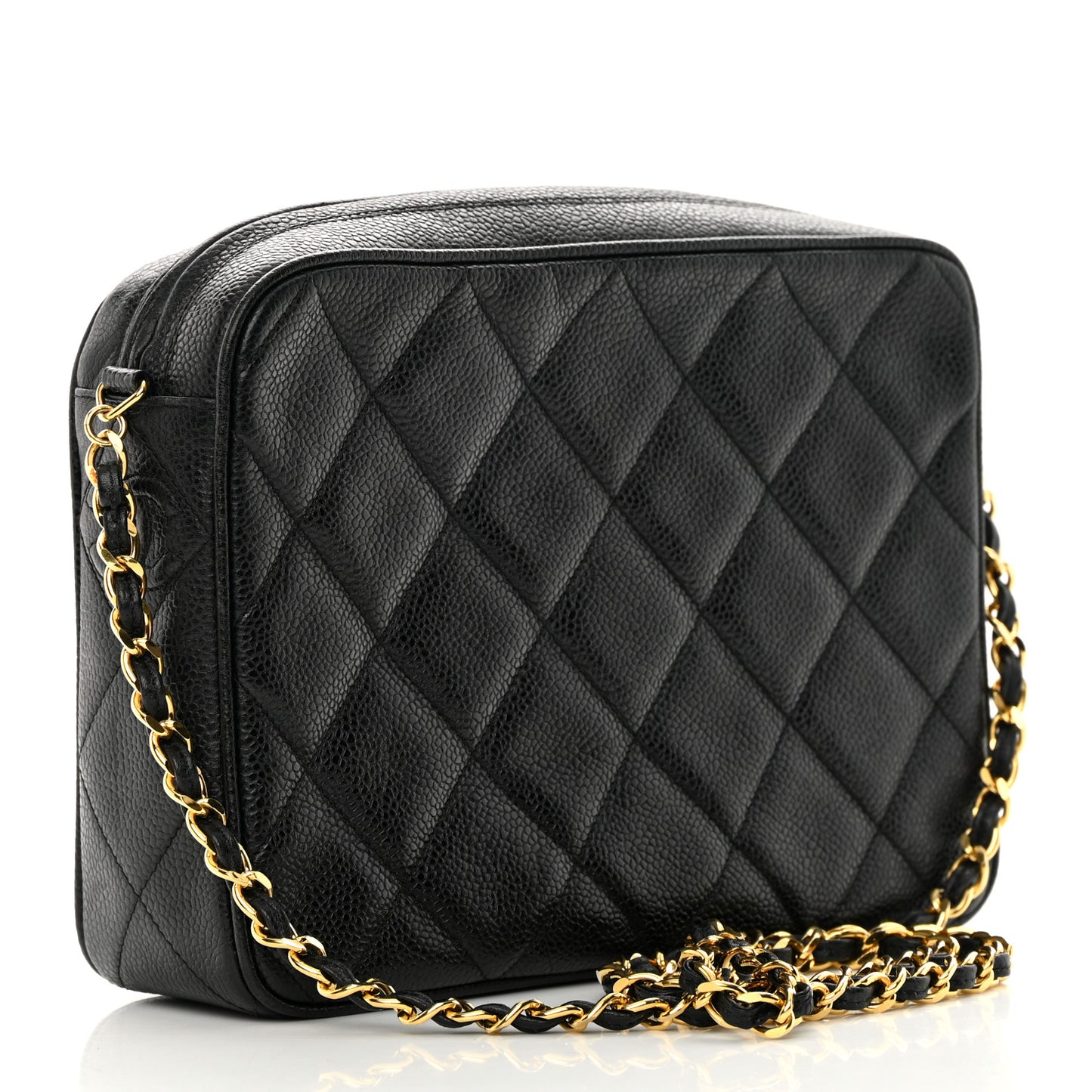 Caviar Quilted Camera Case Black
