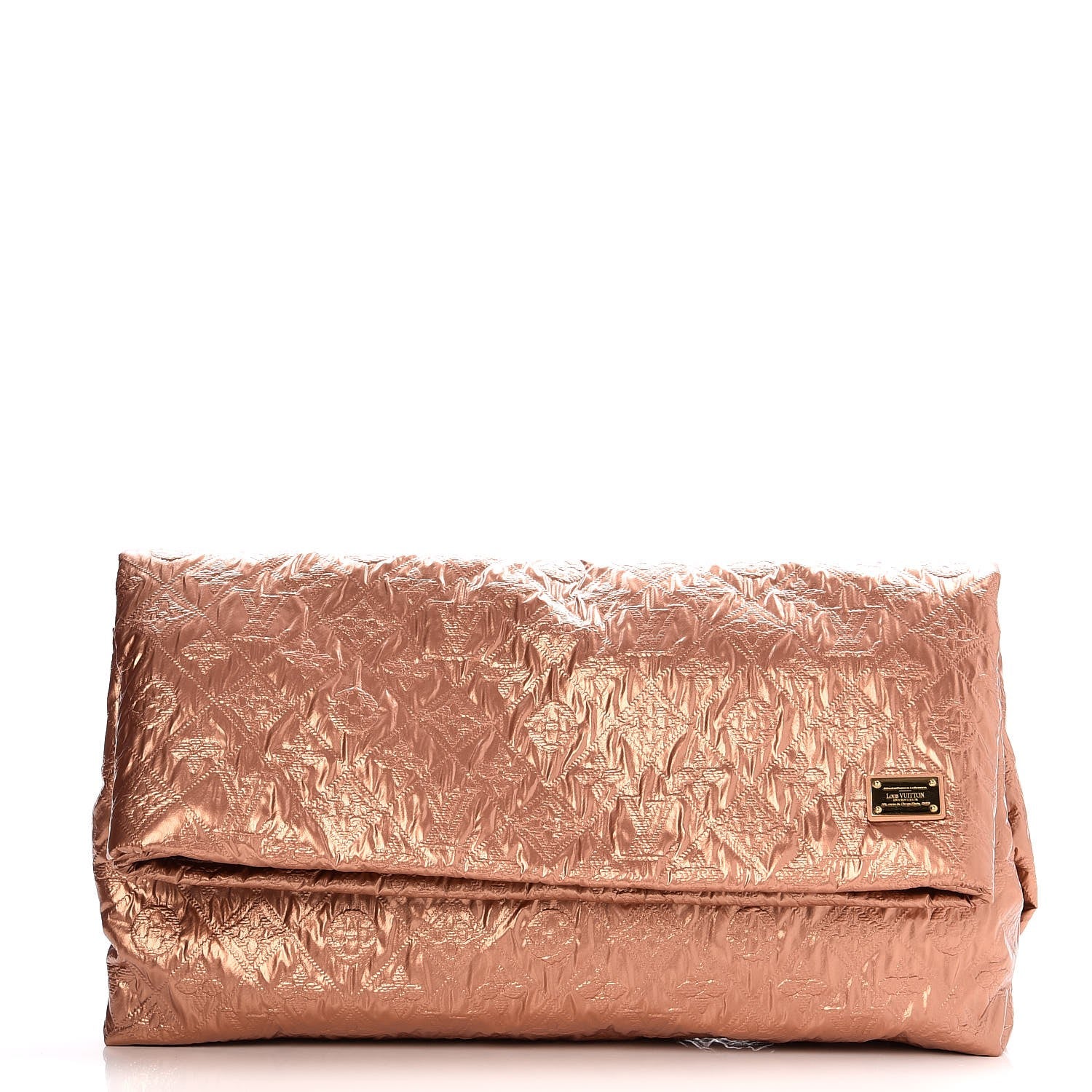 Louis Vuitton Jacquard Quilted Monogram Limelight Clutch GM Rose Gold 1 of 8
