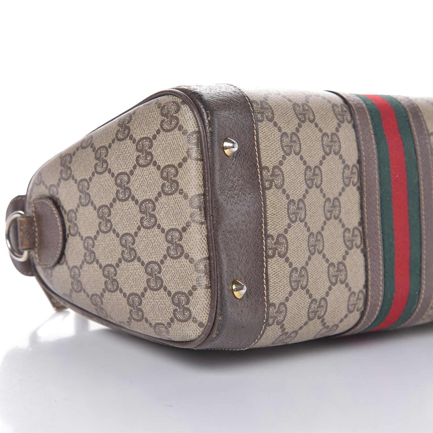 Gucci GG Plus Monogram Vintage Web Small Boston Dark Brown 23 of 25