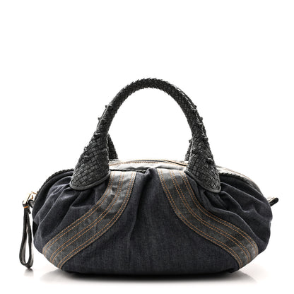 Fendi Denim Spalmati Woven Spy Bowler Blue 1 of 10