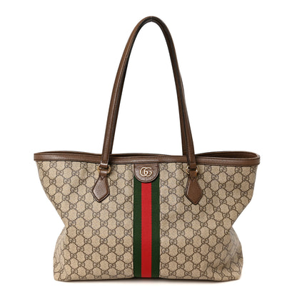 Gucci GG Supreme Monogram Medium Ophidia Shopping Tote Brown 1 of 16