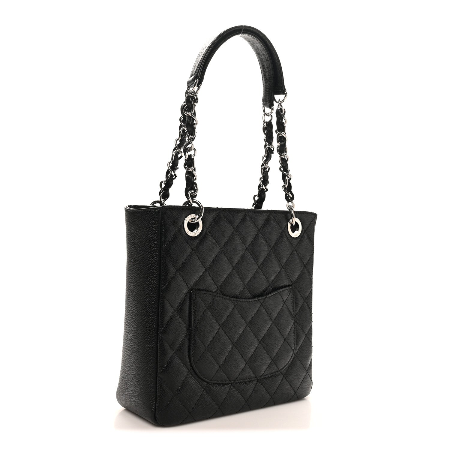 Chanel Caviar Quilted Petit Shopping Tote PST Black 2 of 10