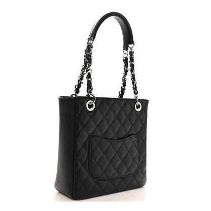 Chanel Caviar Quilted Petit Shopping Tote PST Black 2 of 10