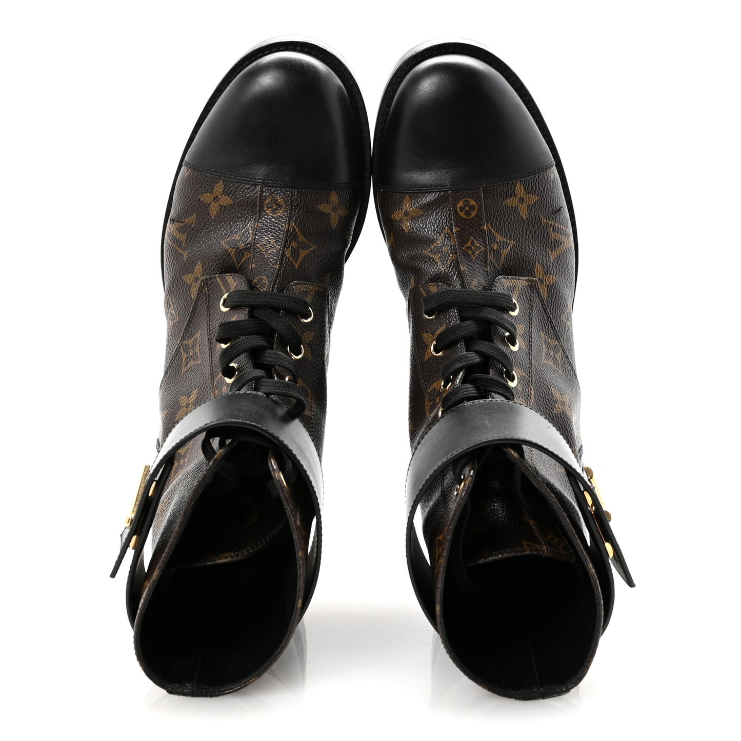 Calfskin Monogram Wonderland Flat Ranger Boots 40 Black