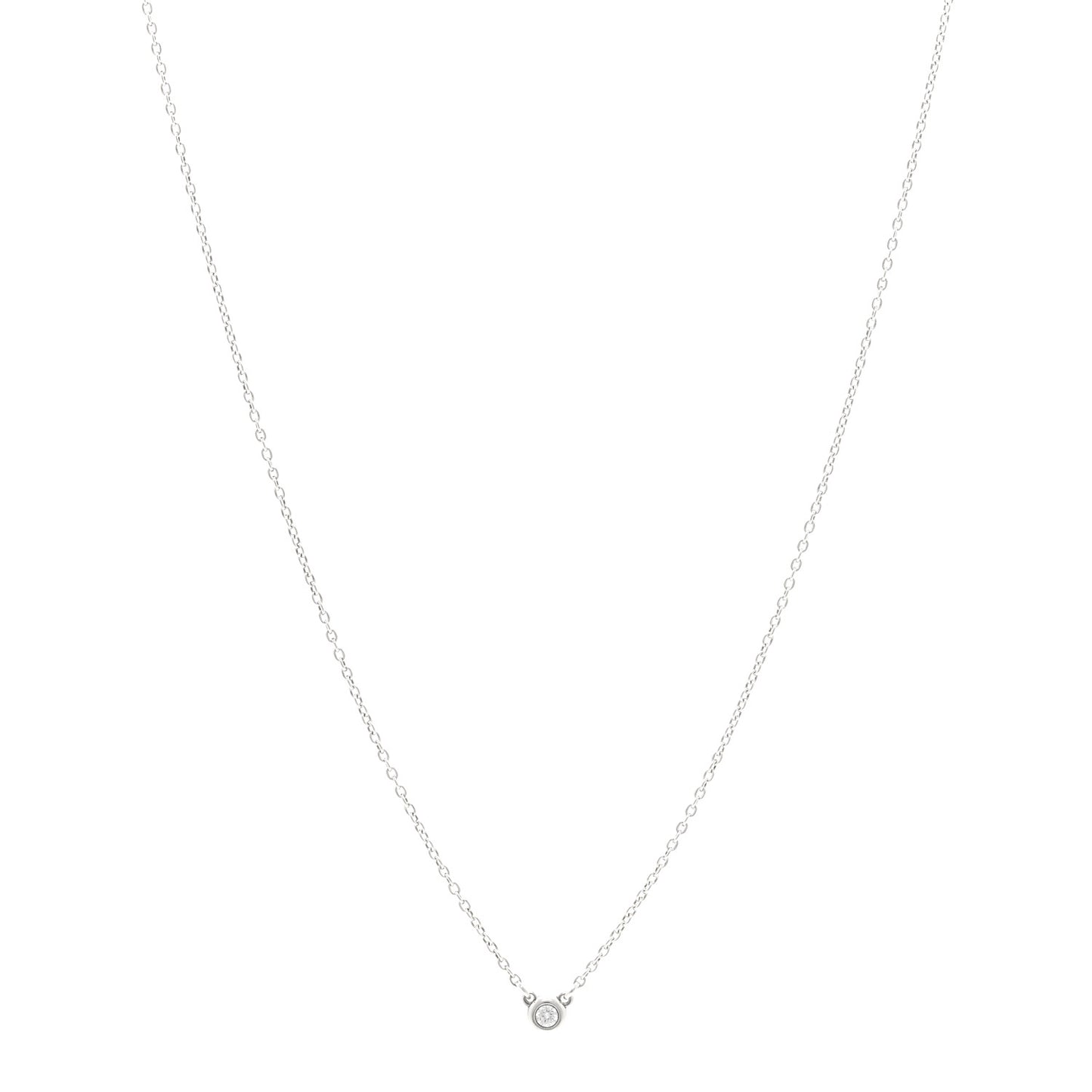 Sterling Silver Diamond .03ct Elsa Peretti Diamonds by the Yard Pendant Necklace