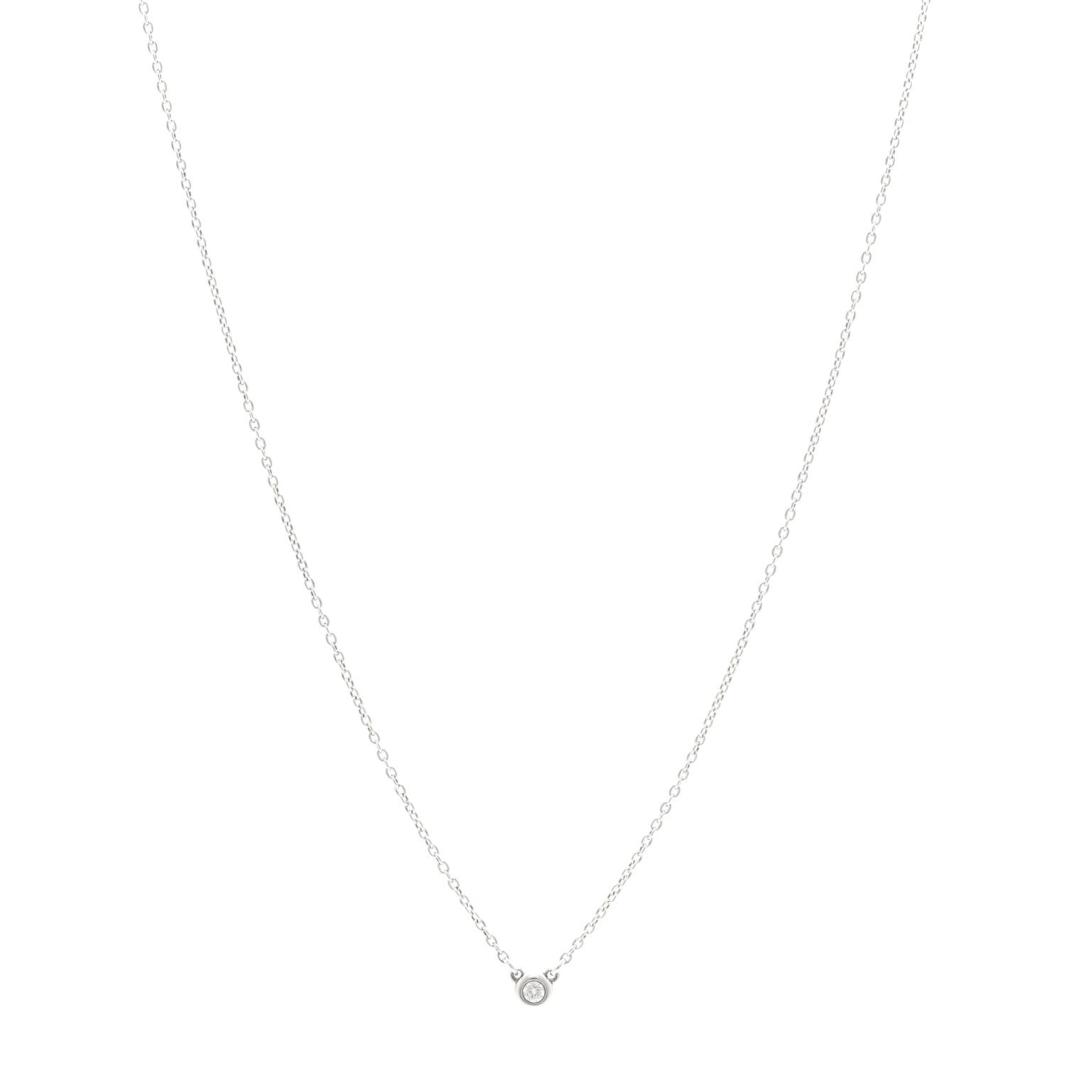 Tiffany Sterling Silver Diamond .03ct Elsa Peretti Diamonds by the Yard Pendant Necklace 1 of 5