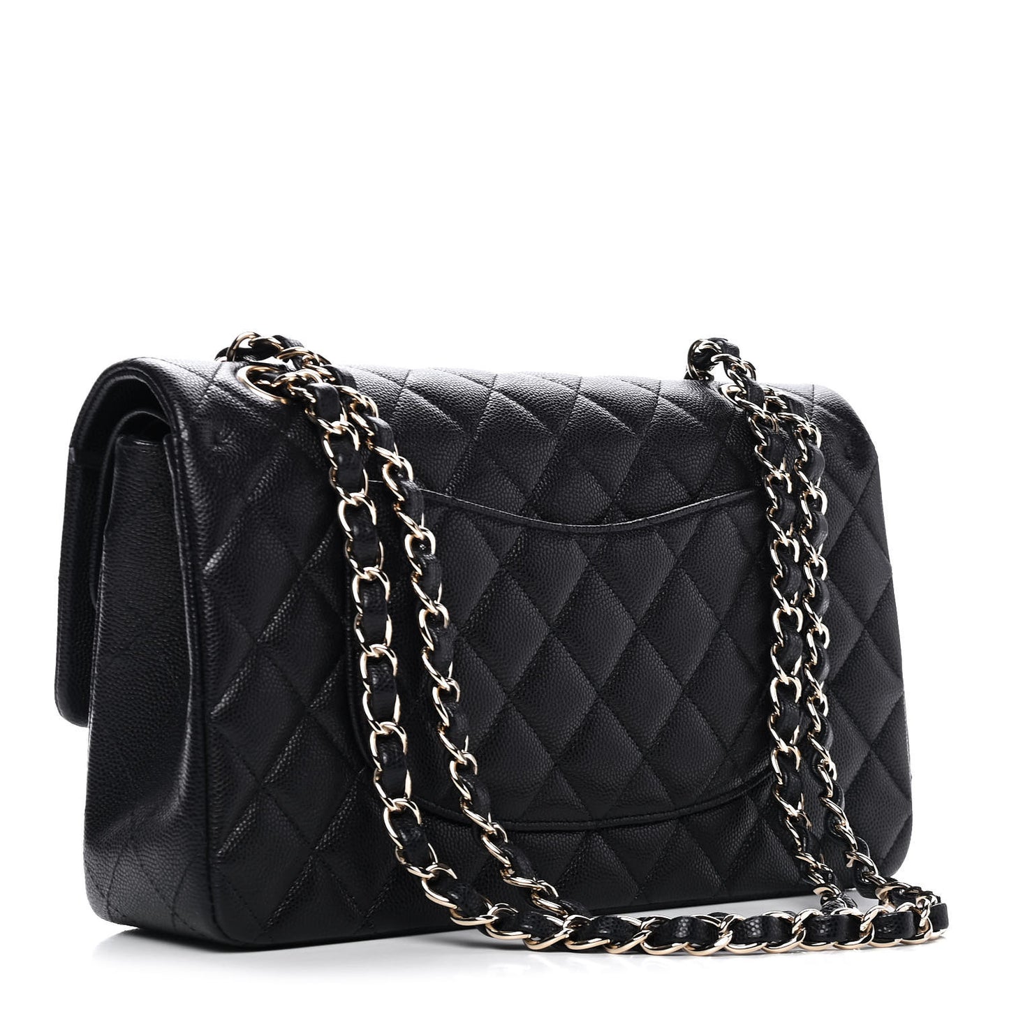 Caviar Quilted Medium Double Flap Navy