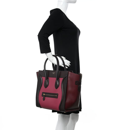 Celine Satin Calfskin Mini Tri-Color Luggage Purple Orchid 2 of 13