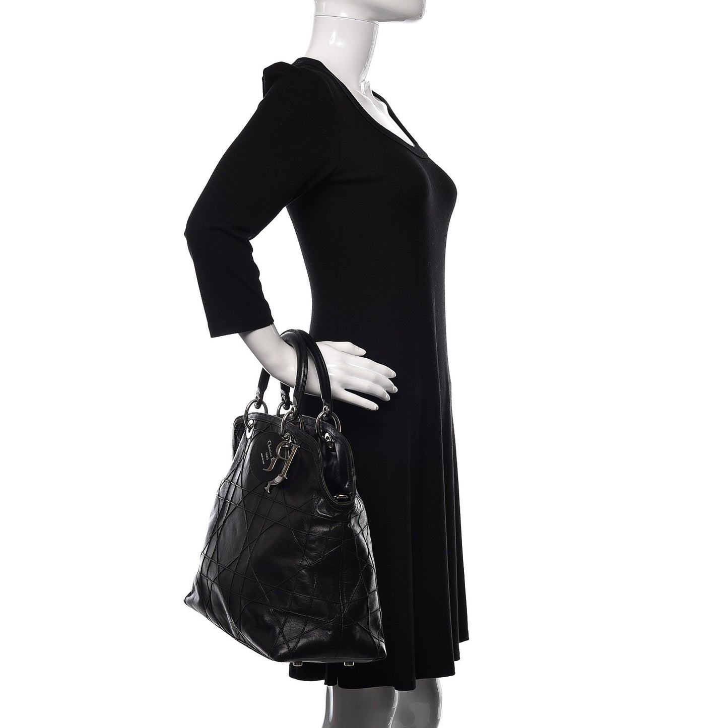 Lambskin Cannage Medium Granville Tote Black