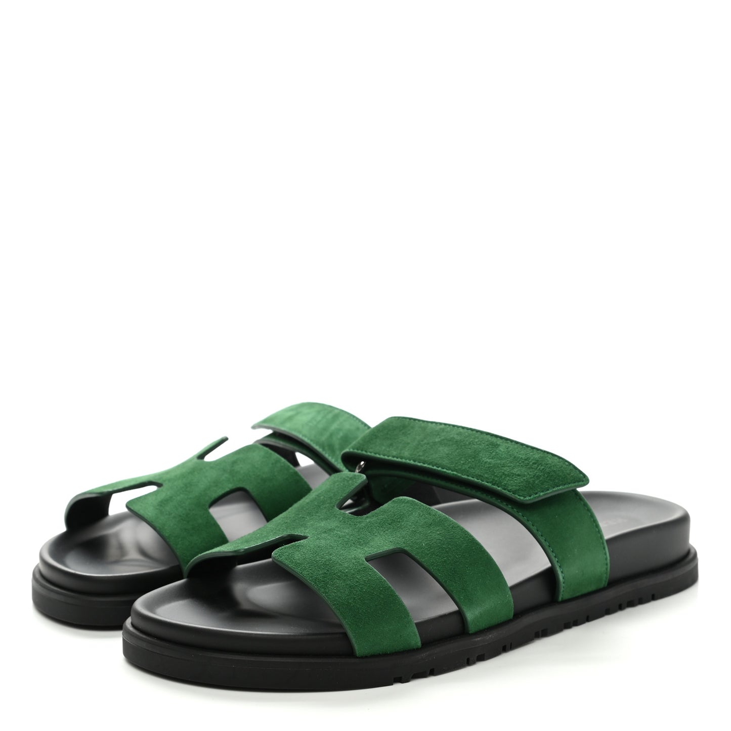 Suede Goatskin Womens Chypre Sandals 38.5 Vert Electrique