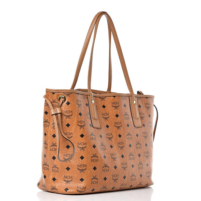 MCM Visetos Medium Liz Reversible Shopper Tote Cognac 5 of 17