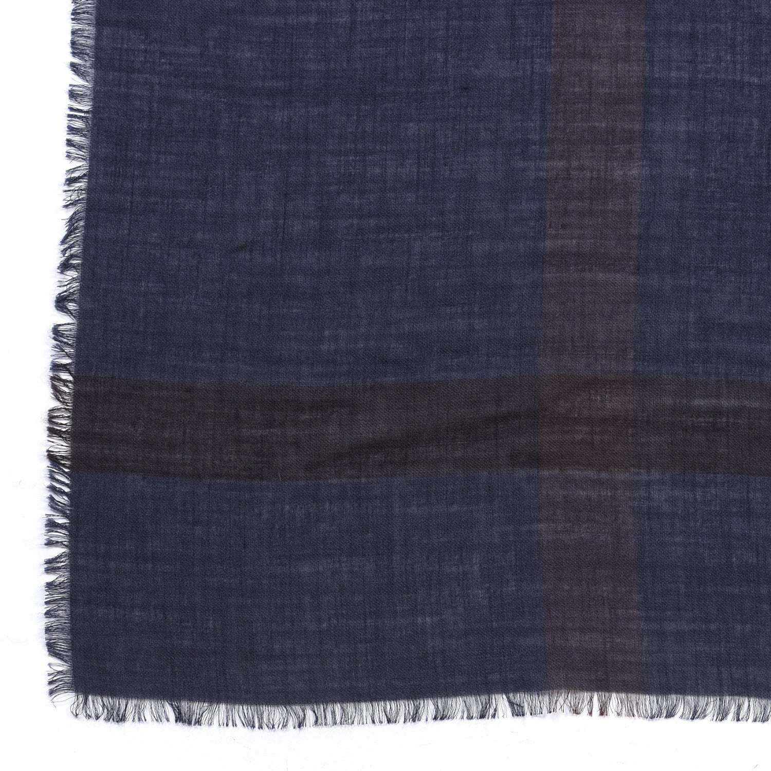 Burberry Silk Modal Wool Cashmere London Check Lightweight Square Scarf Navy 2 of 4