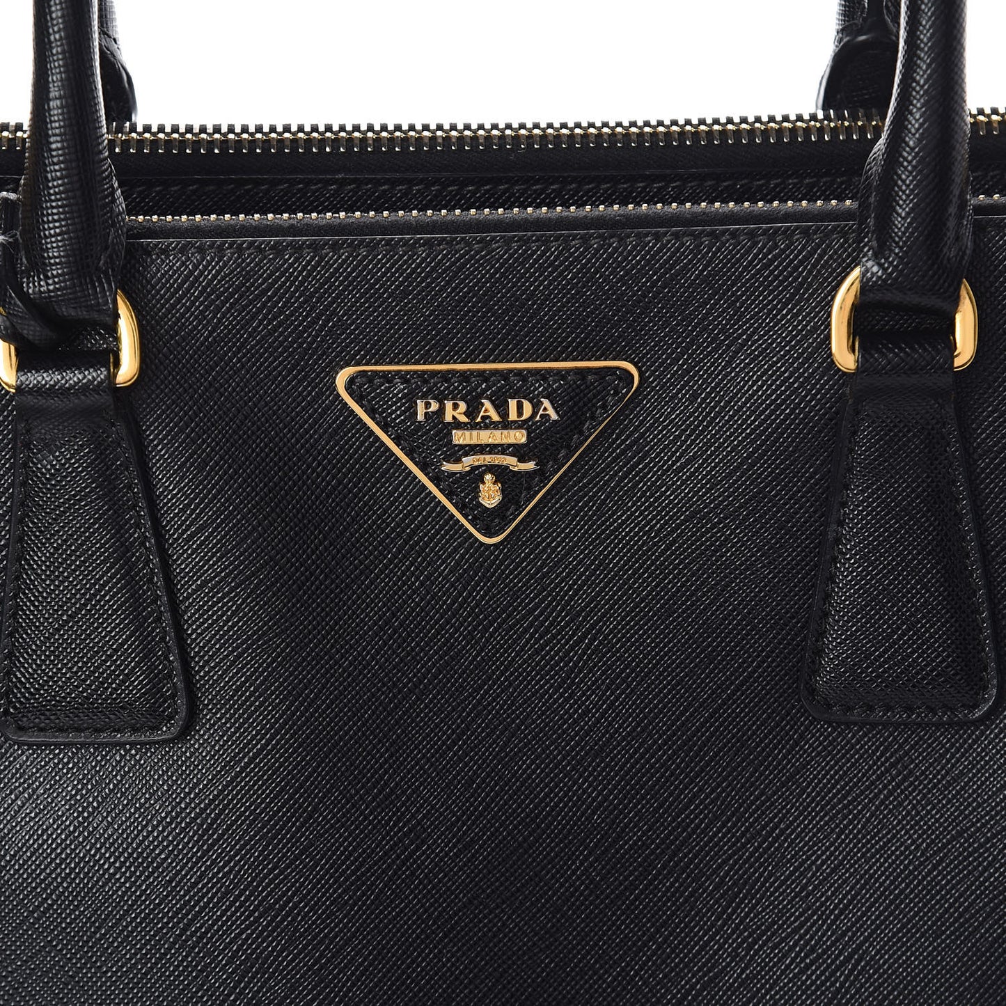 Saffiano Small Galleria Double Zip Tote Black