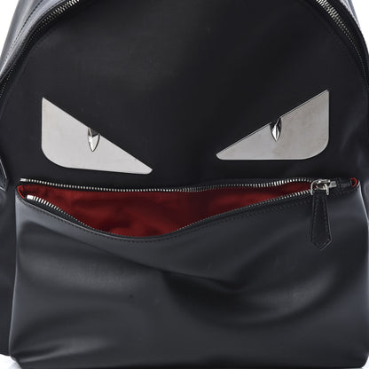 Fendi Nylon Vitello Liberty Metal Monster Eyes Rounded Backpack Black 7 of 11
