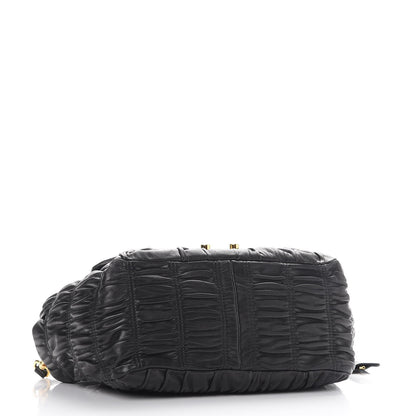 Prada Nappa Dressy Gaufre Flap Bag Nero Black 5 of 9
