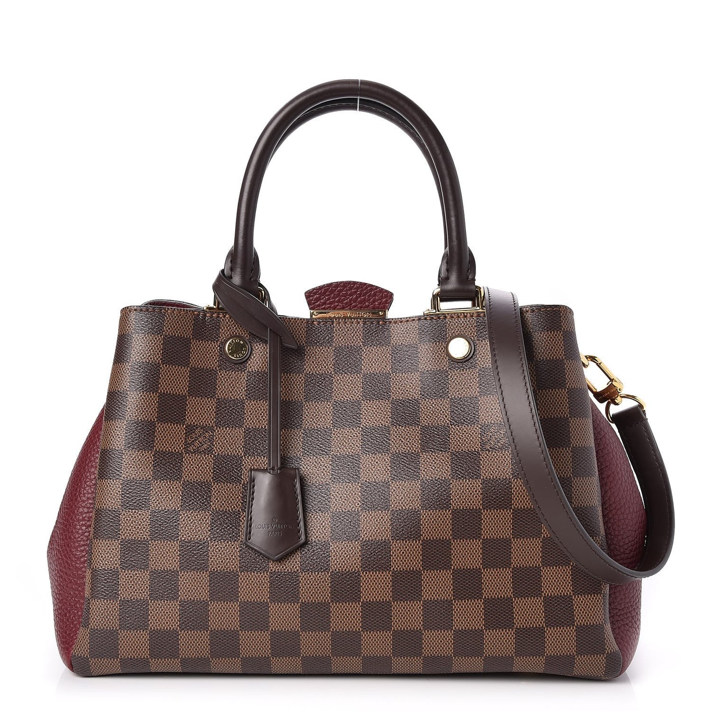 Damier Ebene Cuir Taurillon Brittany Bordeaux