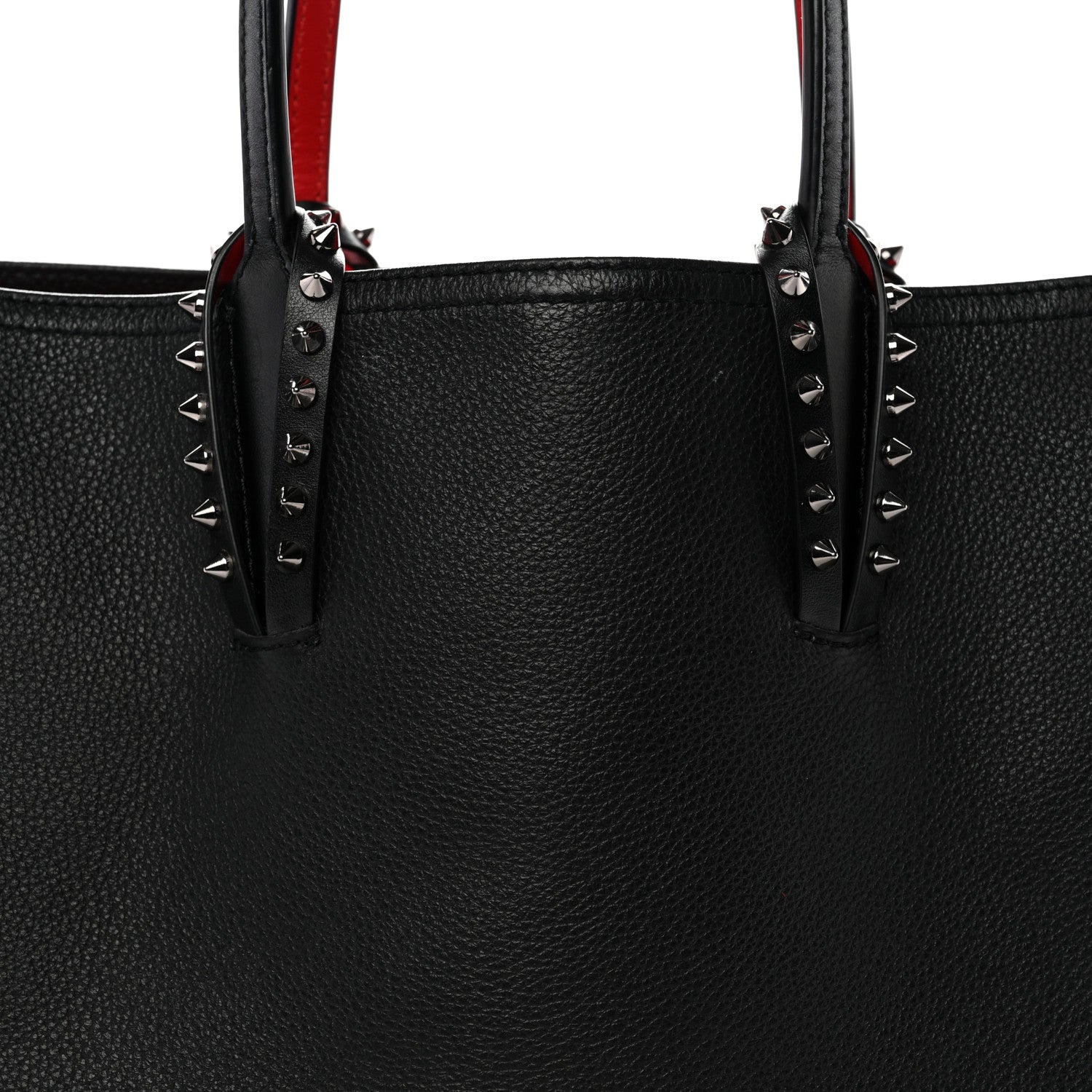 Christian Louboutin Calfskin Spikes East West Cabata Tote Black Black 9 of 14