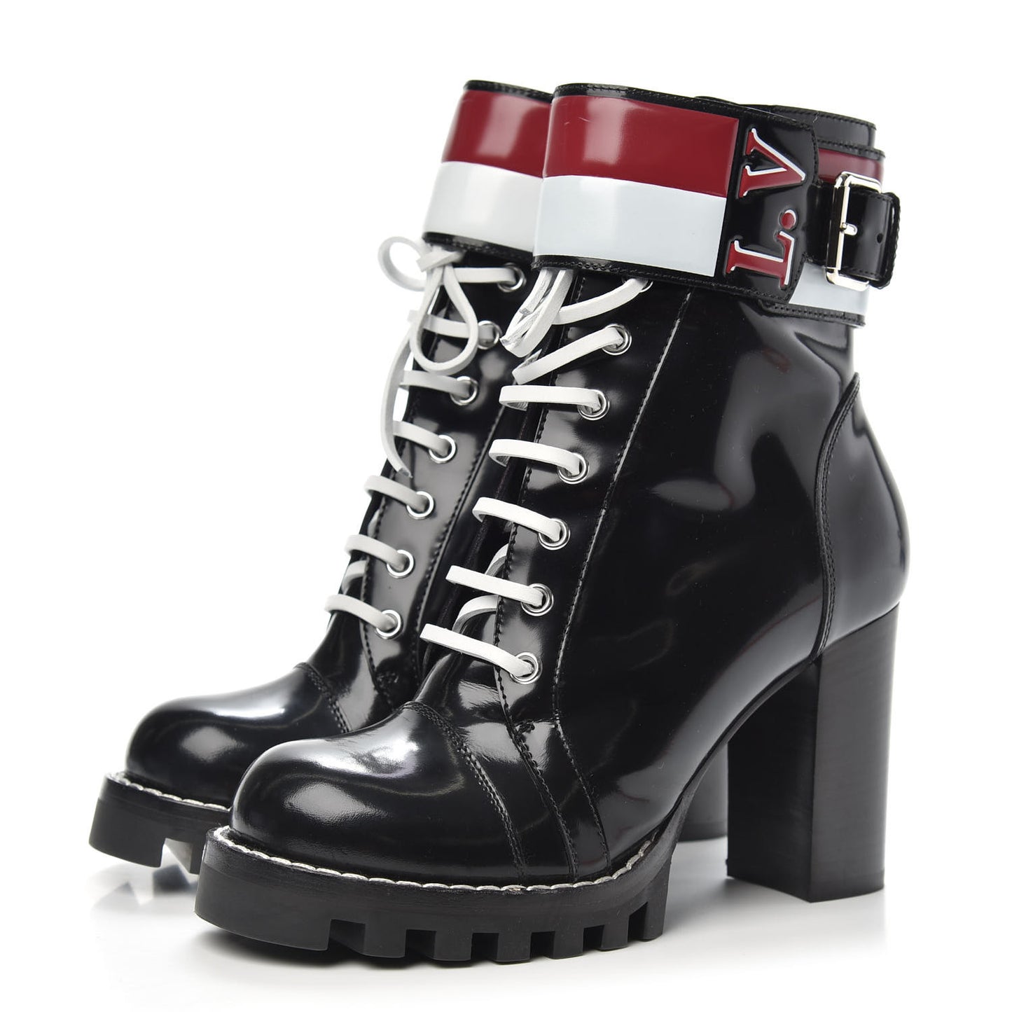 Patent Calfskin Star Trail Ankle Boots 37.5 Black