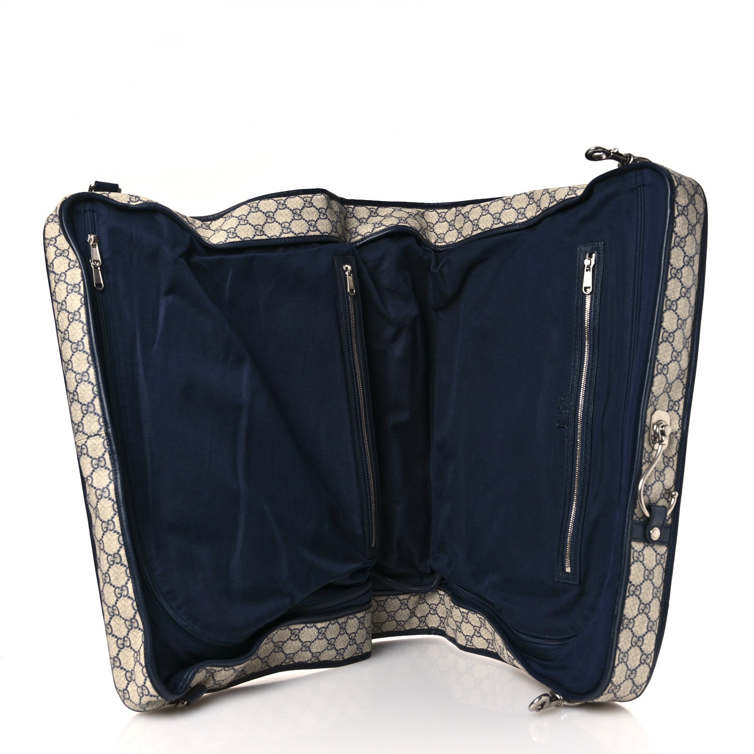 Gucci GG Supreme Monogram Web Savoy Garment Bag Beige Blue 4 of 10