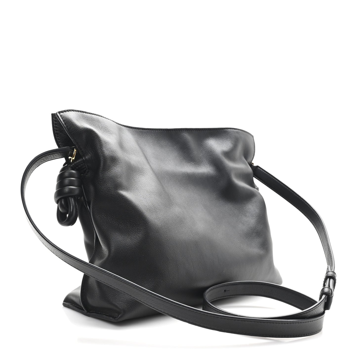 Nappa Flamenco Knot Clutch Black