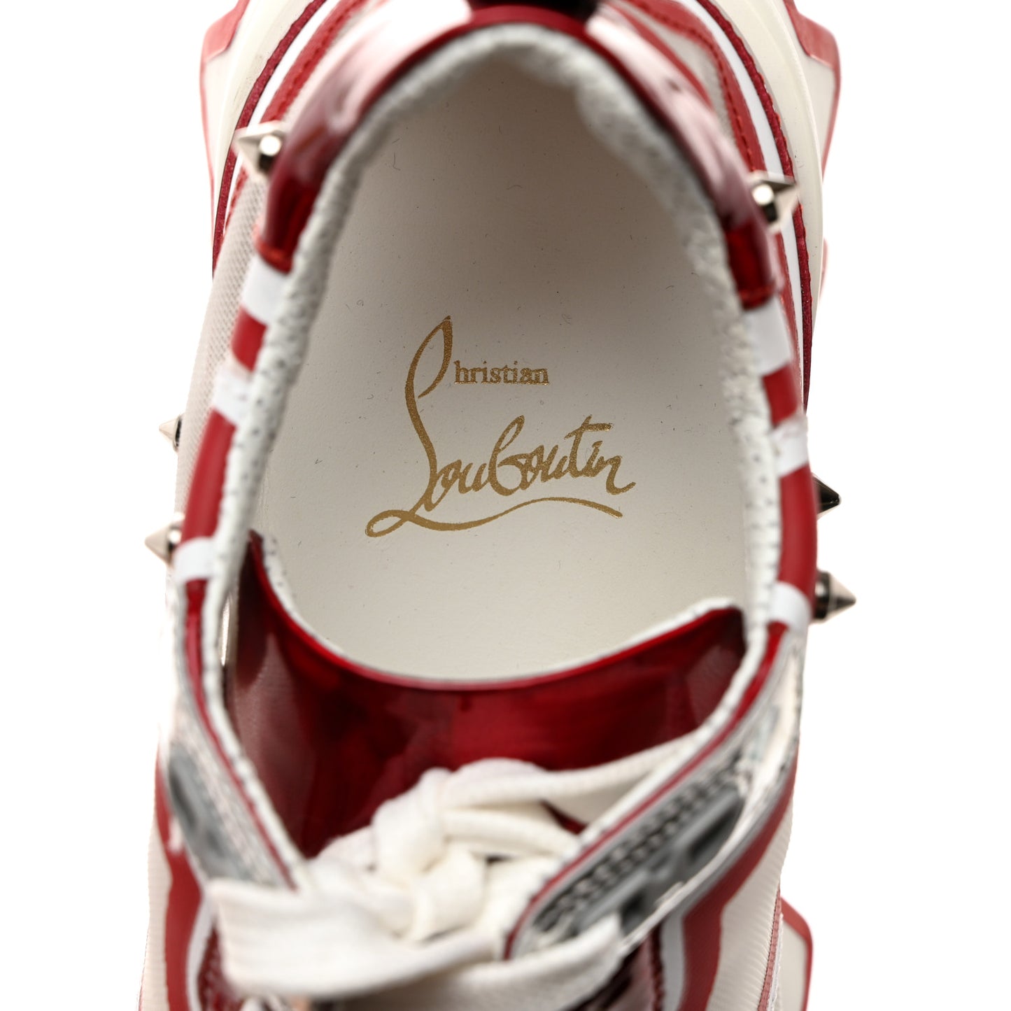 Transparent Mesh Patent Calfskin Sharkina Sneakers 37 White