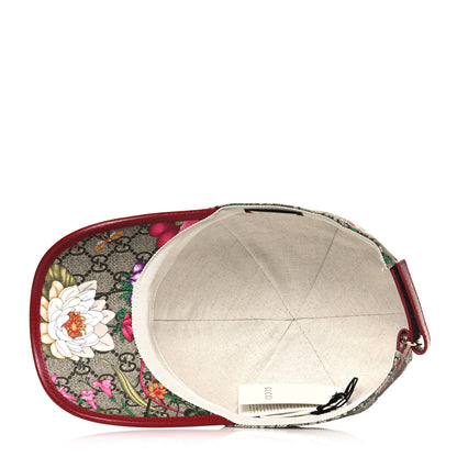 Gucci GG Supreme Flora Claudia Baseball Hat 57 M Red 6 of 9