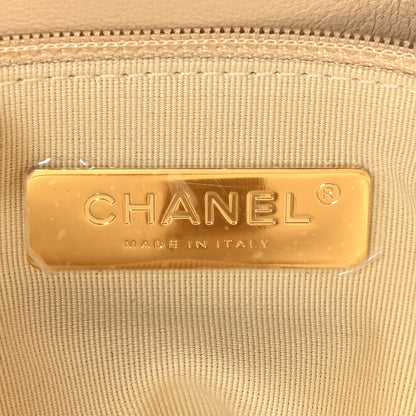 Chanel Lambskin Quilted Large Chanel 19 Flap Beige 6 of 10