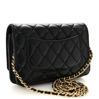 Chanel Lambskin Quilted Wallet On Chain WOC Black 3 of 13