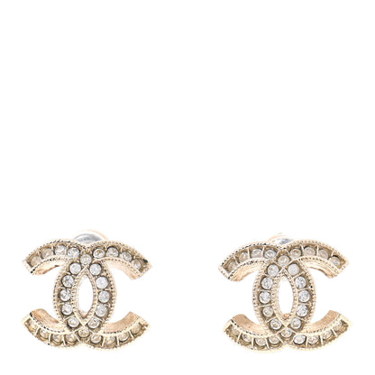 Chanel Crystal CC Earrings Gold 1 of 4