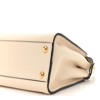 Fendi Vitello Seta Suede FF Mini Peekaboo Iconic Satchel Uovo Sigaro Marrone 10 of 14