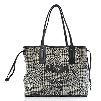 MCM Visetos Medium Liz Reversible Shopper Tote Black 3 of 28