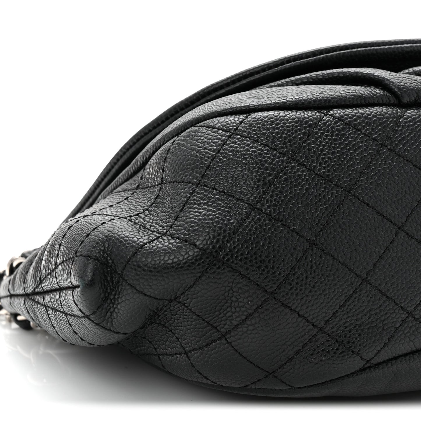 Caviar Half Moon Large Flap Black