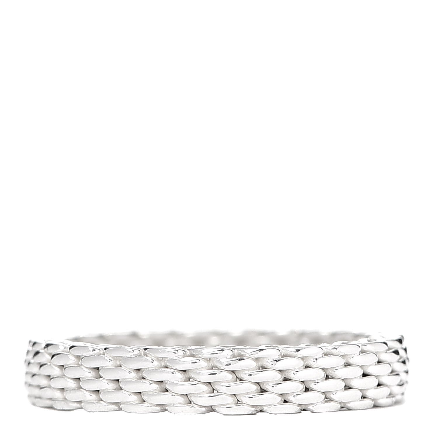 Tiffany Sterling Silver Narrow Mesh Somerset Ring 51 5.75 3 of 4