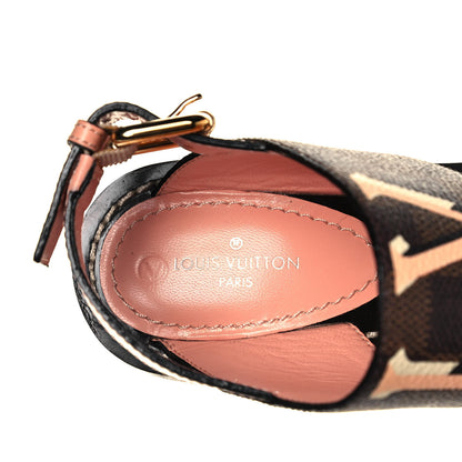 Louis Vuitton Calfskin Damier Ebene Passenger Heeled Sandals 36 7 of 9