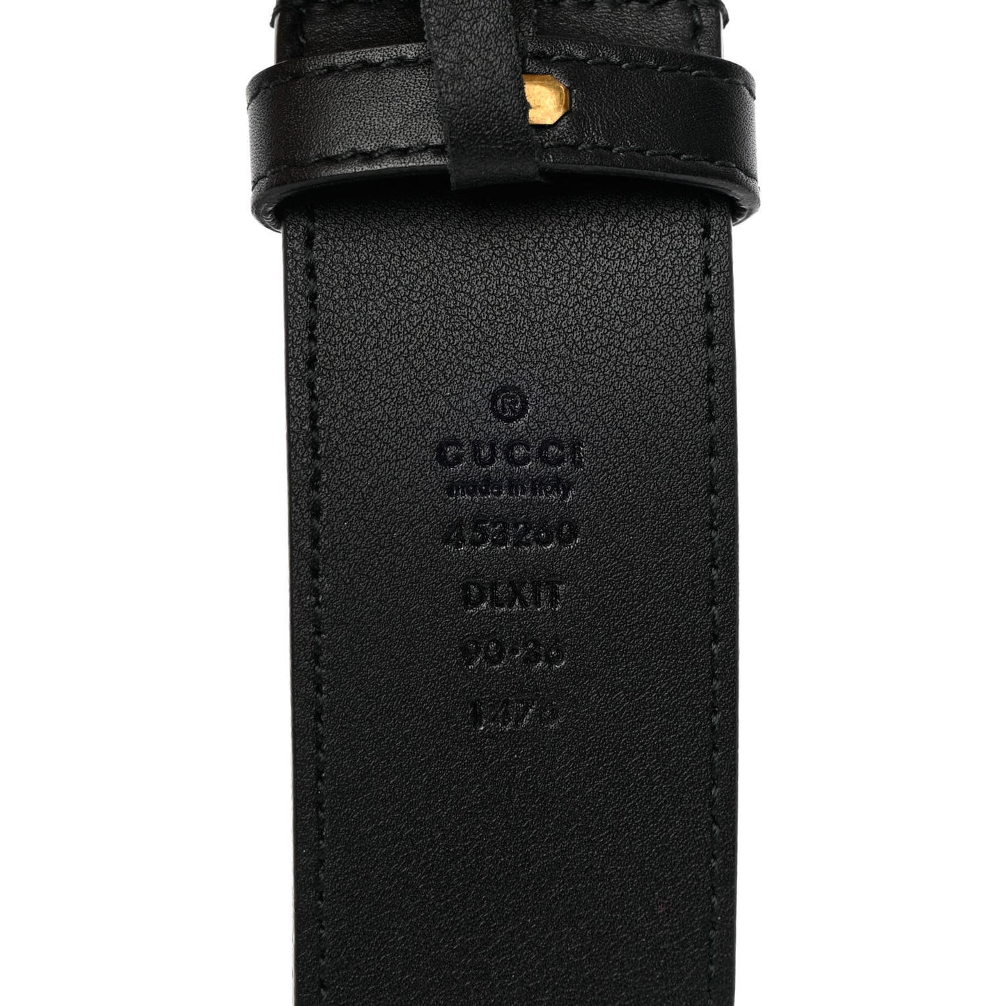 Moon Calfskin Pearl Double G 40mm Belt 90 36 Black Cream