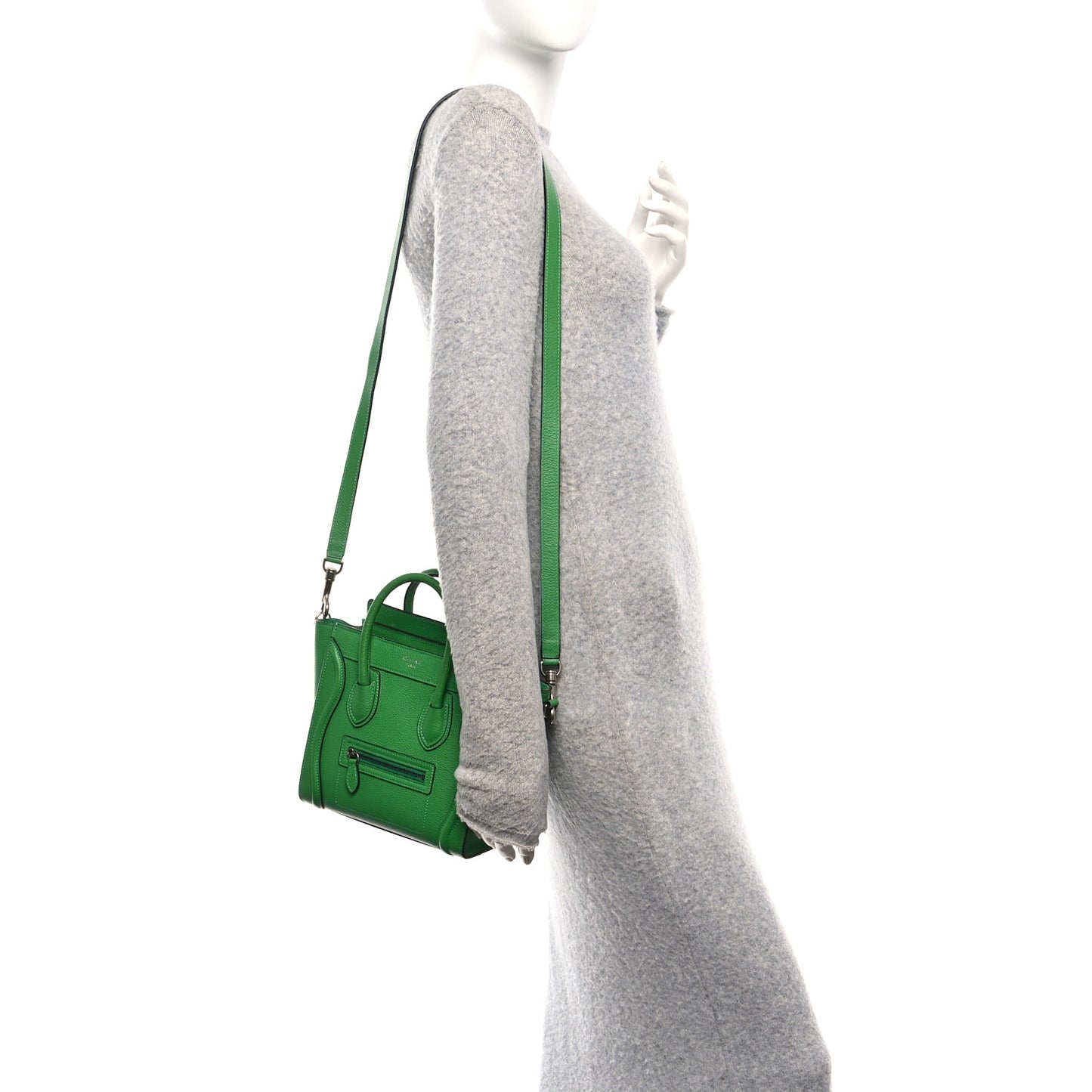 Drummed Calfskin Nano Luggage Mint