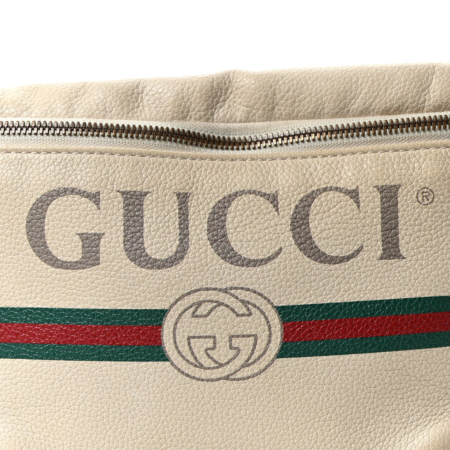 Grained Calfskin Logo Belt Bag White