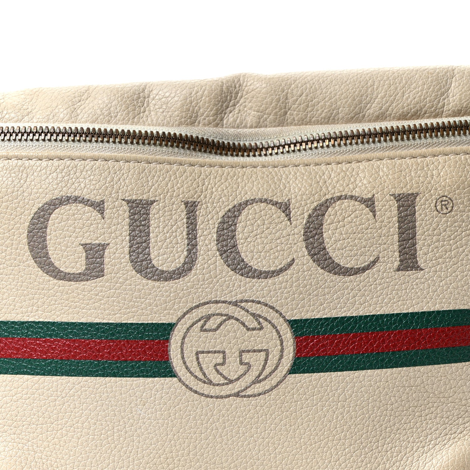 Gucci Grained Calfskin Logo Belt Bag White 7 of 9