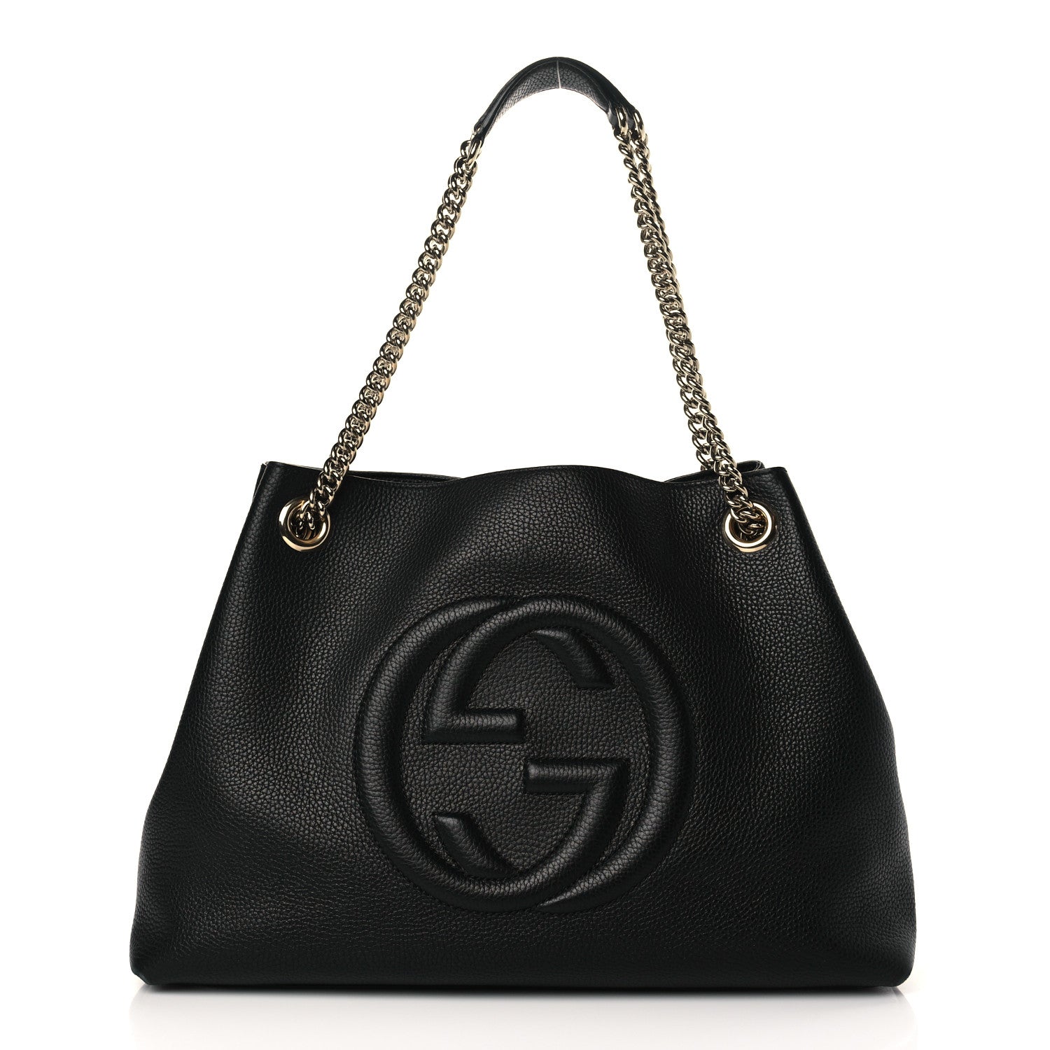 Gucci Pebbled Calfskin Medium Soho Chain Shoulder Bag Black 1 of 9