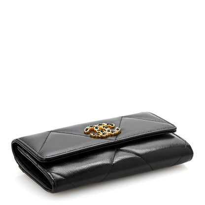 Chanel Lambskin Quilted Chanel 19 Flap Wallet Black 4 of 8