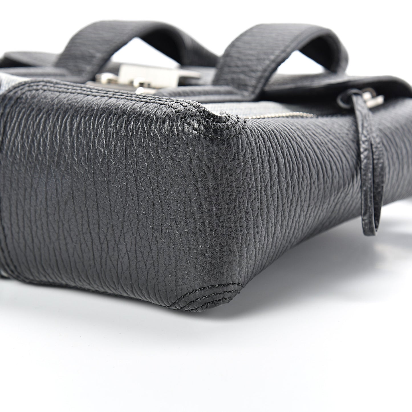 3.1 Textured Calfskin Denim Mini Pashli Satchel Black