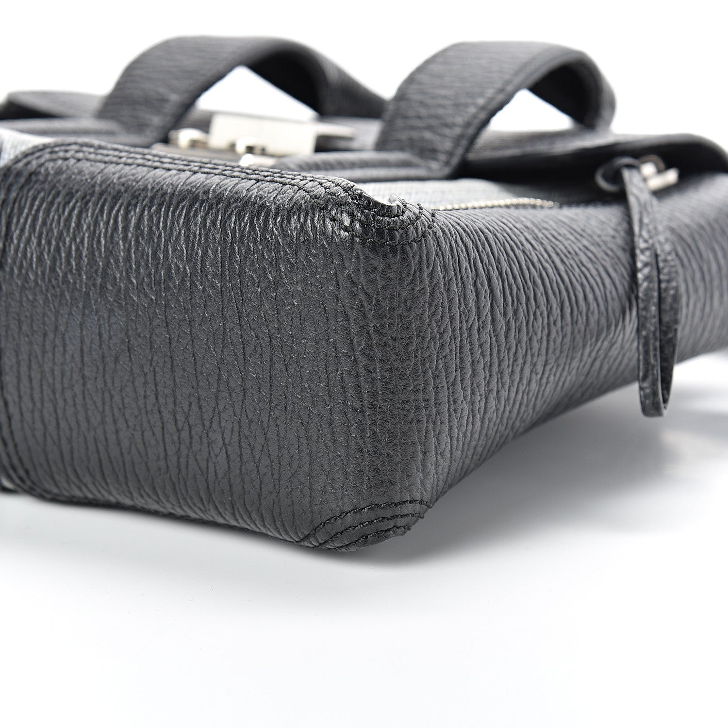 3.1 Phillip Lim 3.1 Textured Calfskin Denim Mini Pashli Satchel Black 9 of 11