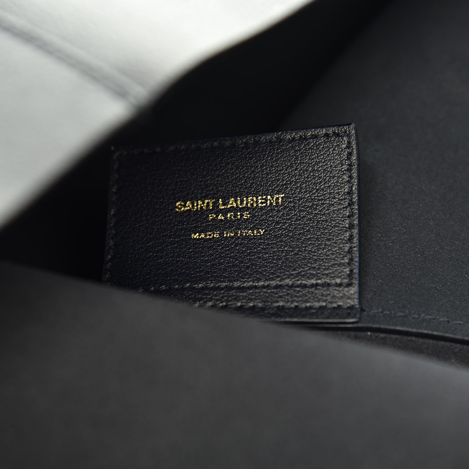 Saint Laurent Calfskin Large Shopping Tote Deep Marine 8 of 15