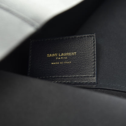 Saint Laurent Calfskin Large Shopping Tote Deep Marine 8 of 15