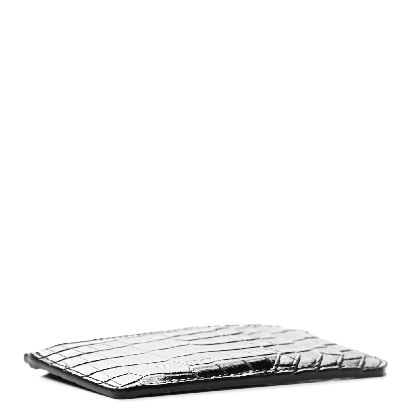 Calfskin Crocodile Embossed 5 Fragments Zip Pouch Card Holder