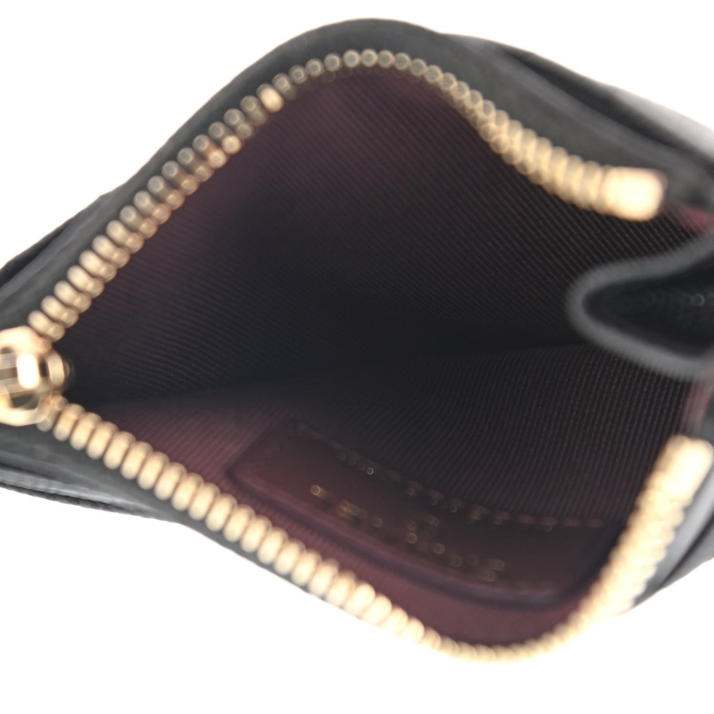 Caviar Quilted CC Zip Card Holder Black
