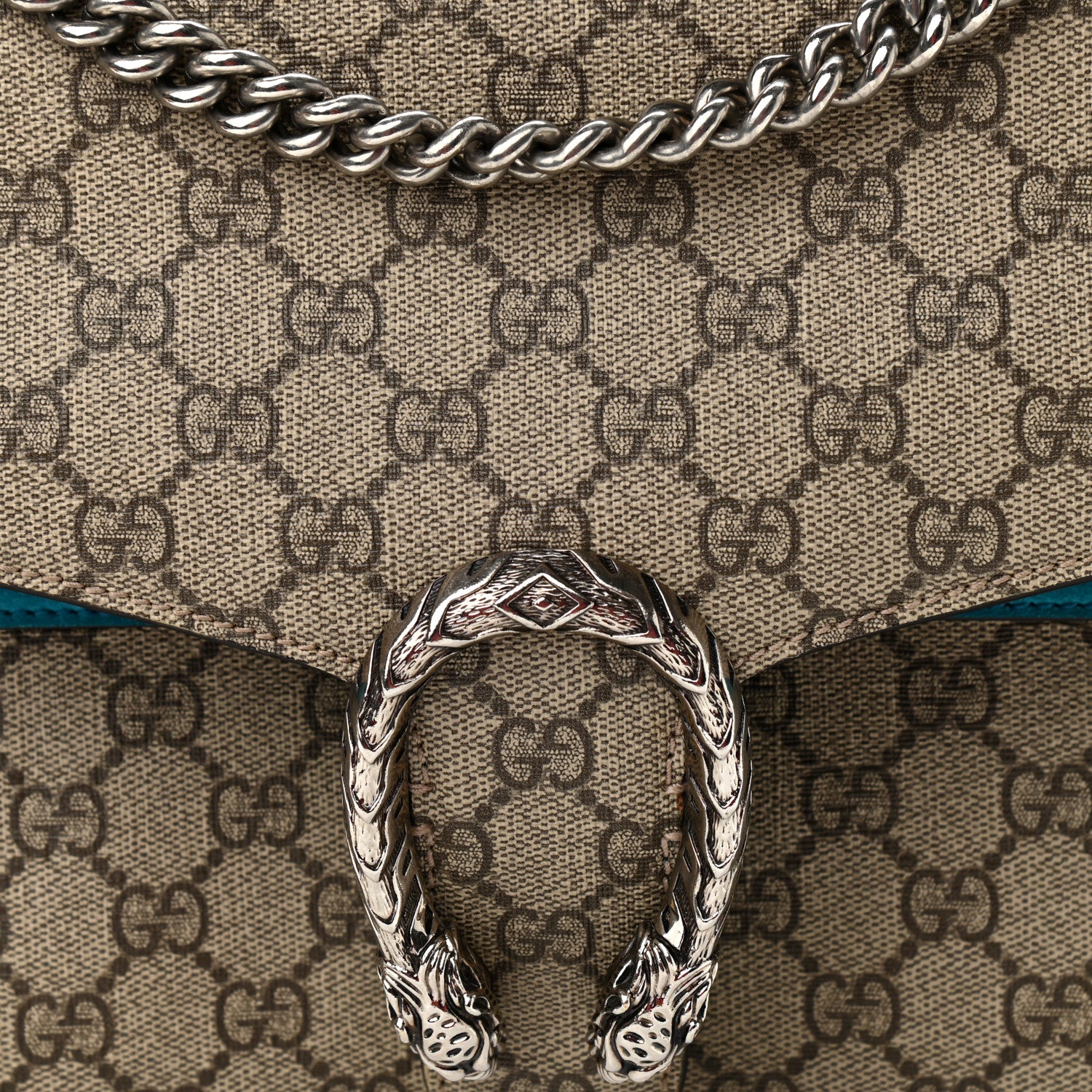 Gucci GG Supreme Monogram Medium Dionysus Shoulder Bag Blue 9 of 14