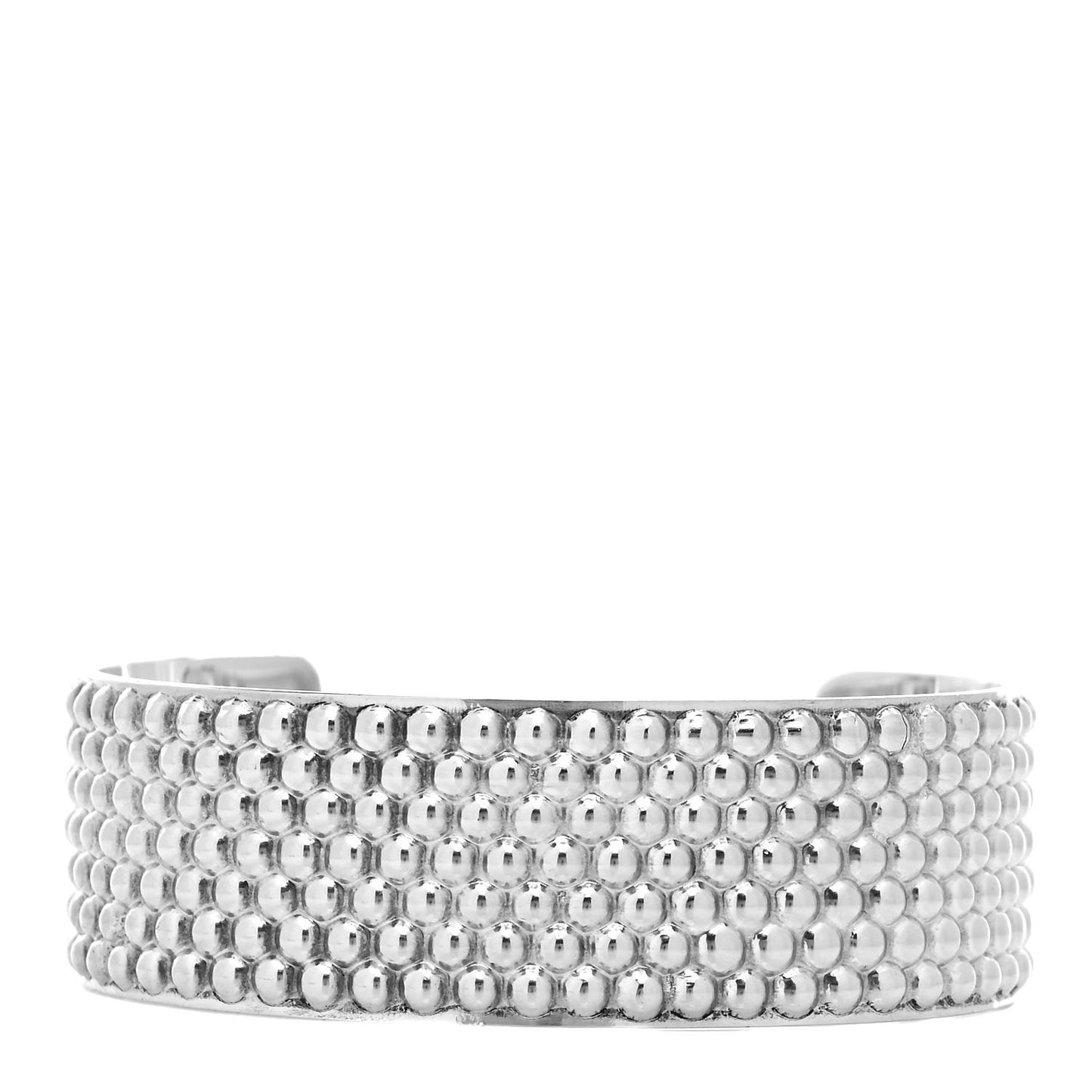 Sterling Silver Diamond Point Wide Cuff Bracelet
